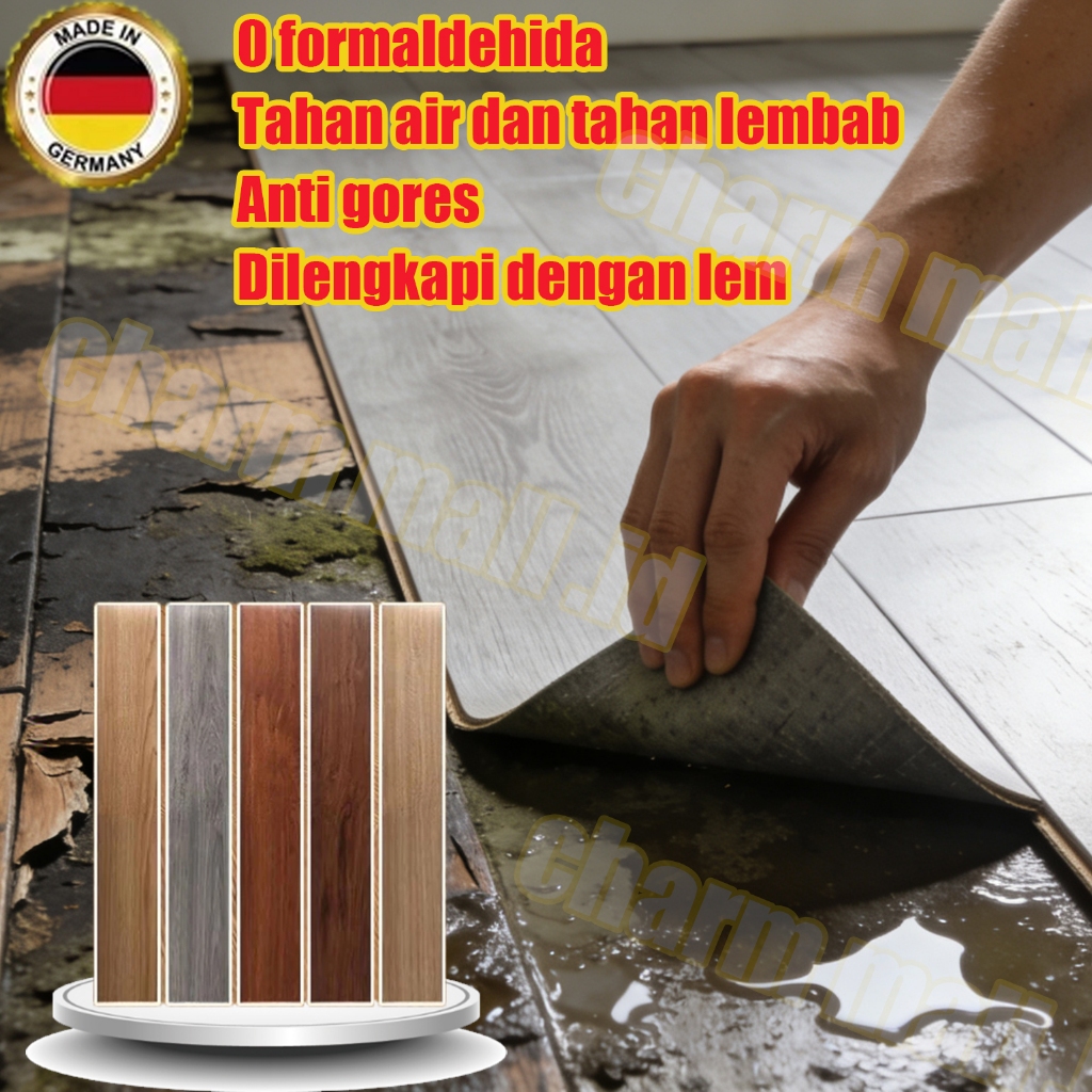 lantai vinyl motif kayu vinyl lantai sticker Tahan air dan lembab sticker lantai semen kasar anti ai