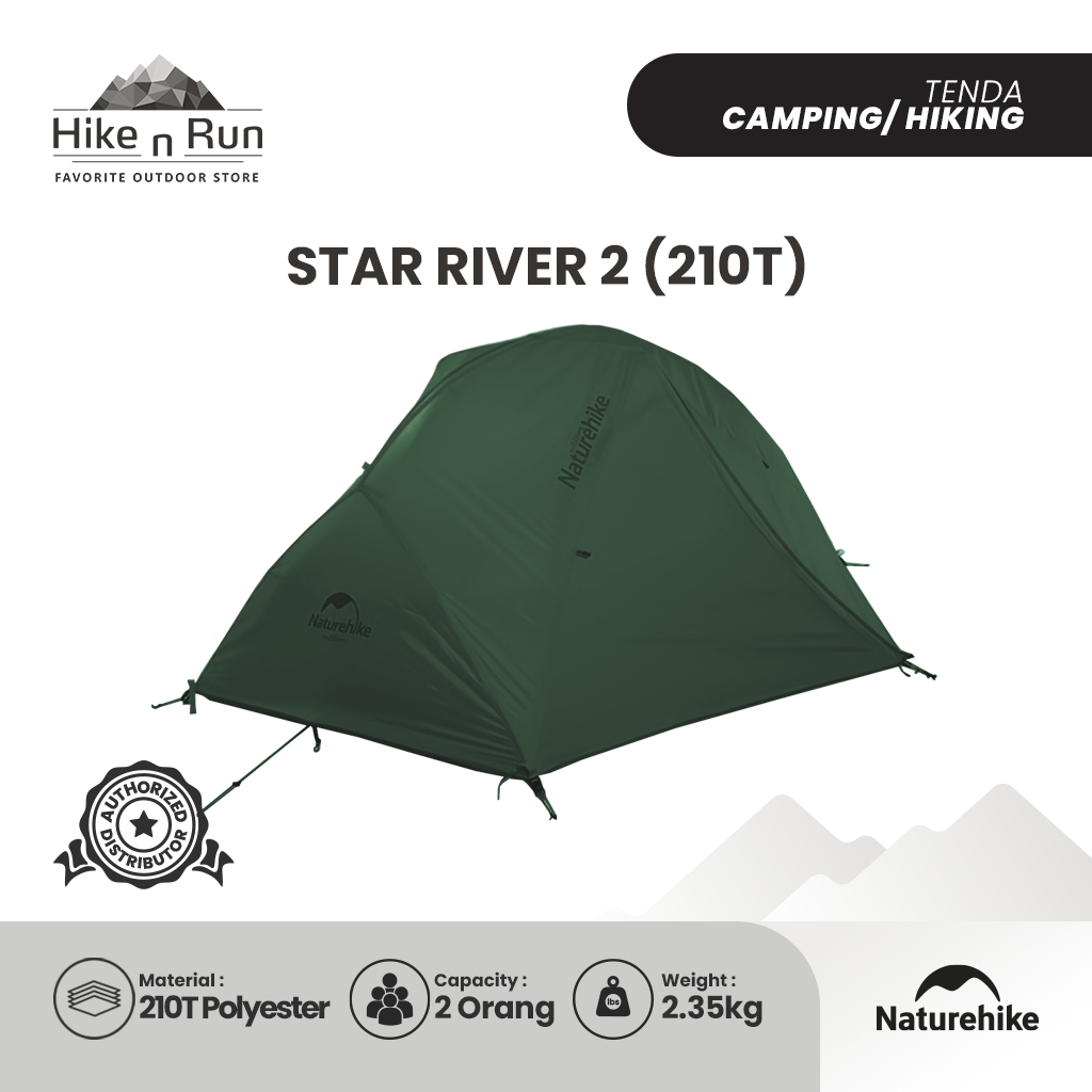 Naturehike NH17T012-T Star River Tenda Hiking 2 Orang 210T