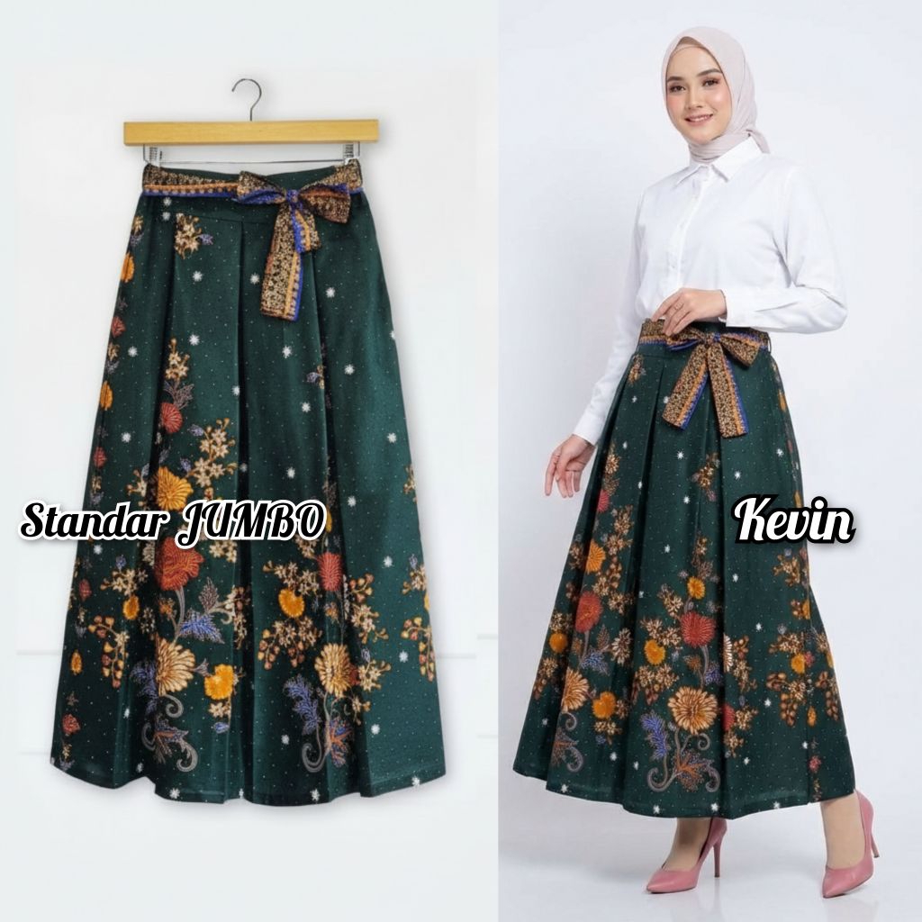 Mawar Hijau Rok Adhikara Batik Solo Fashion Wanita Rok Batik Modern Bawahan Batik by BatikKevin