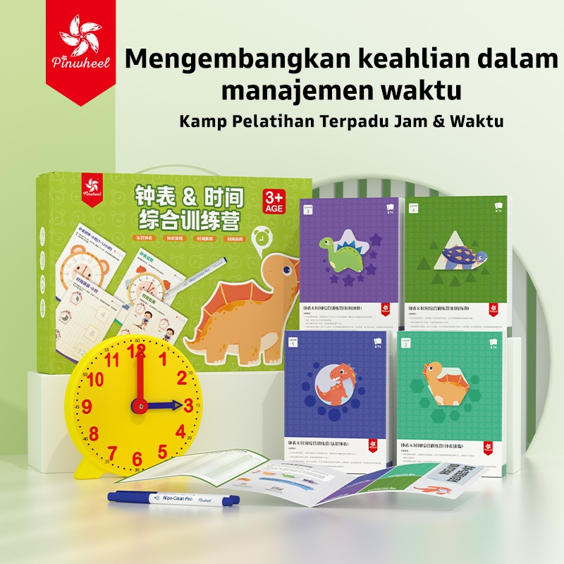 Pinwheel Clock & Time Traning Book Mainan Edukasi Anak