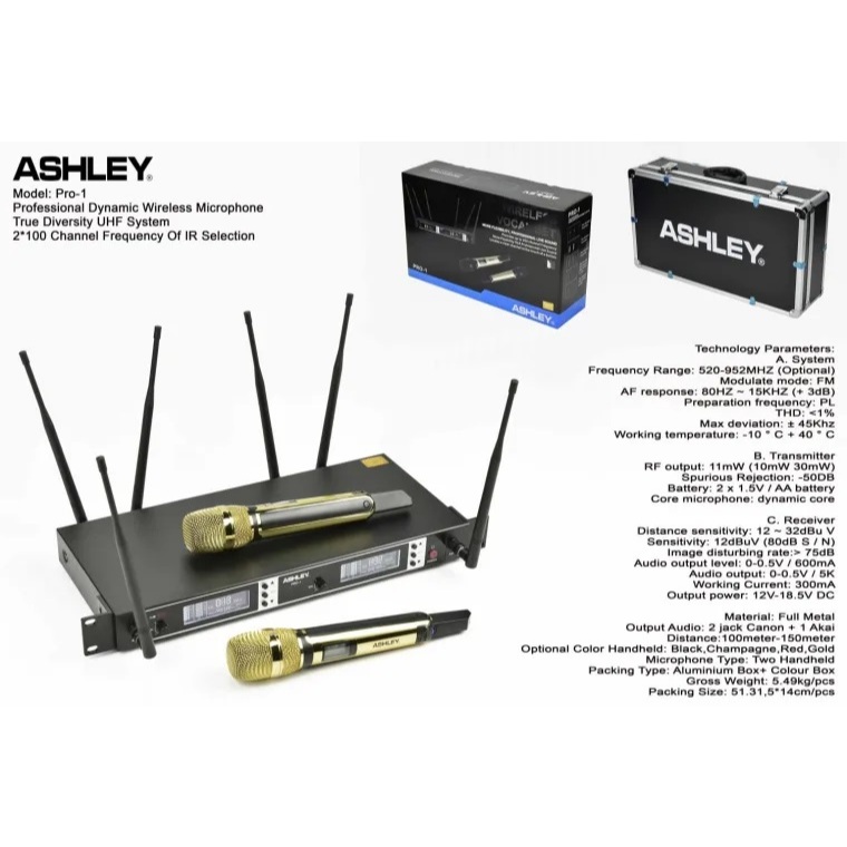 Mic Wireless Ashley PRO 1 Handheld PP 6antena