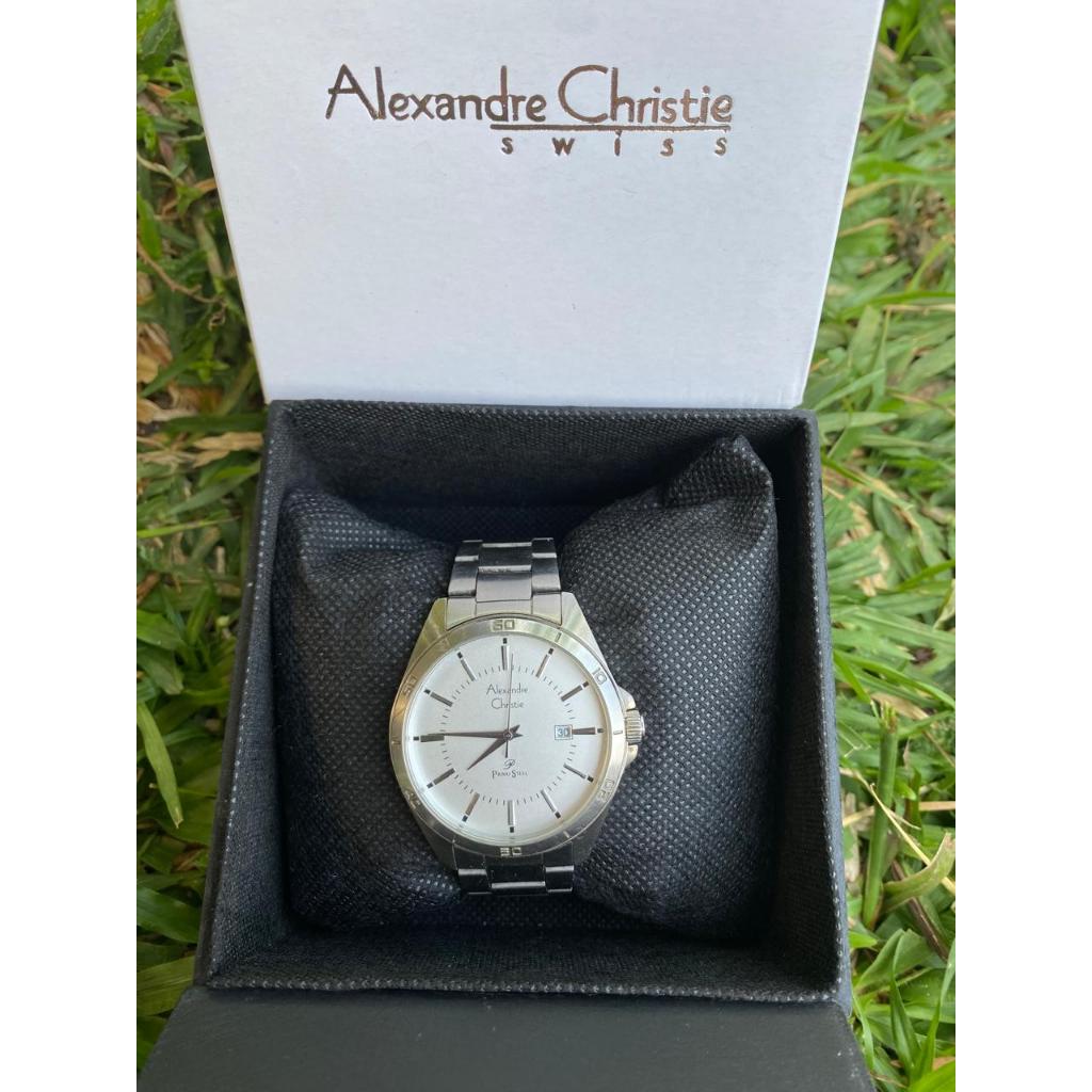 Jam Tangan Alexandre Christie AC 1011 MD Original Pria Stainless Steel Rantai