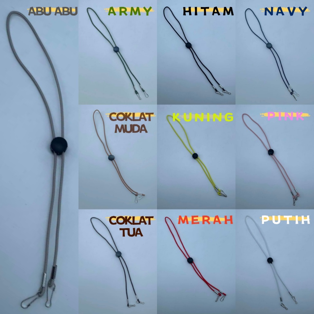 Kalung Rantai Masker Warna Warni / Konektor Masker - Strap Masker / Pengait Tali Masker / Rantai Kal