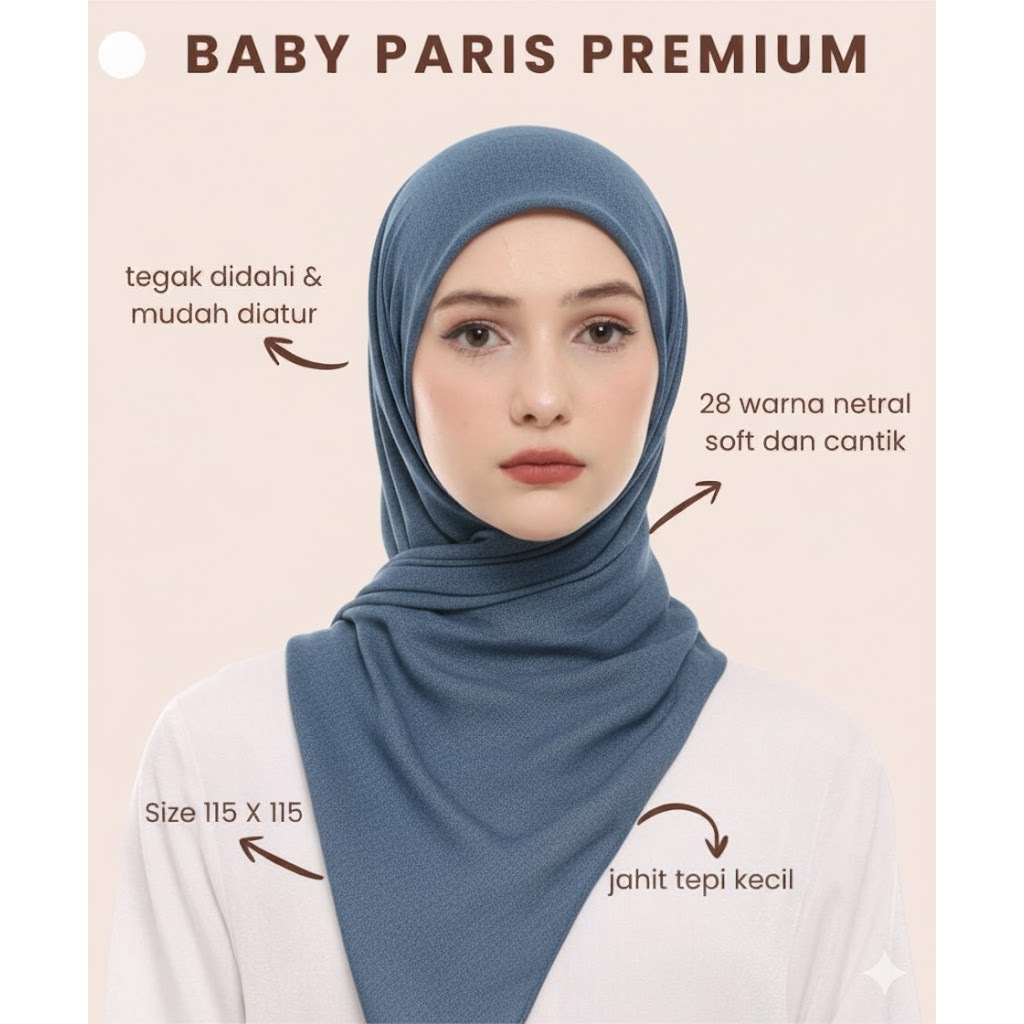 DENIM KALA HIJAB BABY PARIS PREMIUM 115*115