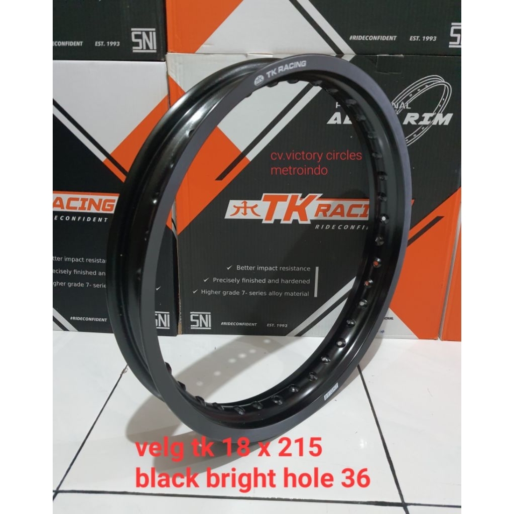 VELG TK RACING 18x215 HOLE 36 BLACK BRIGHT TK RACING ORIGINAL