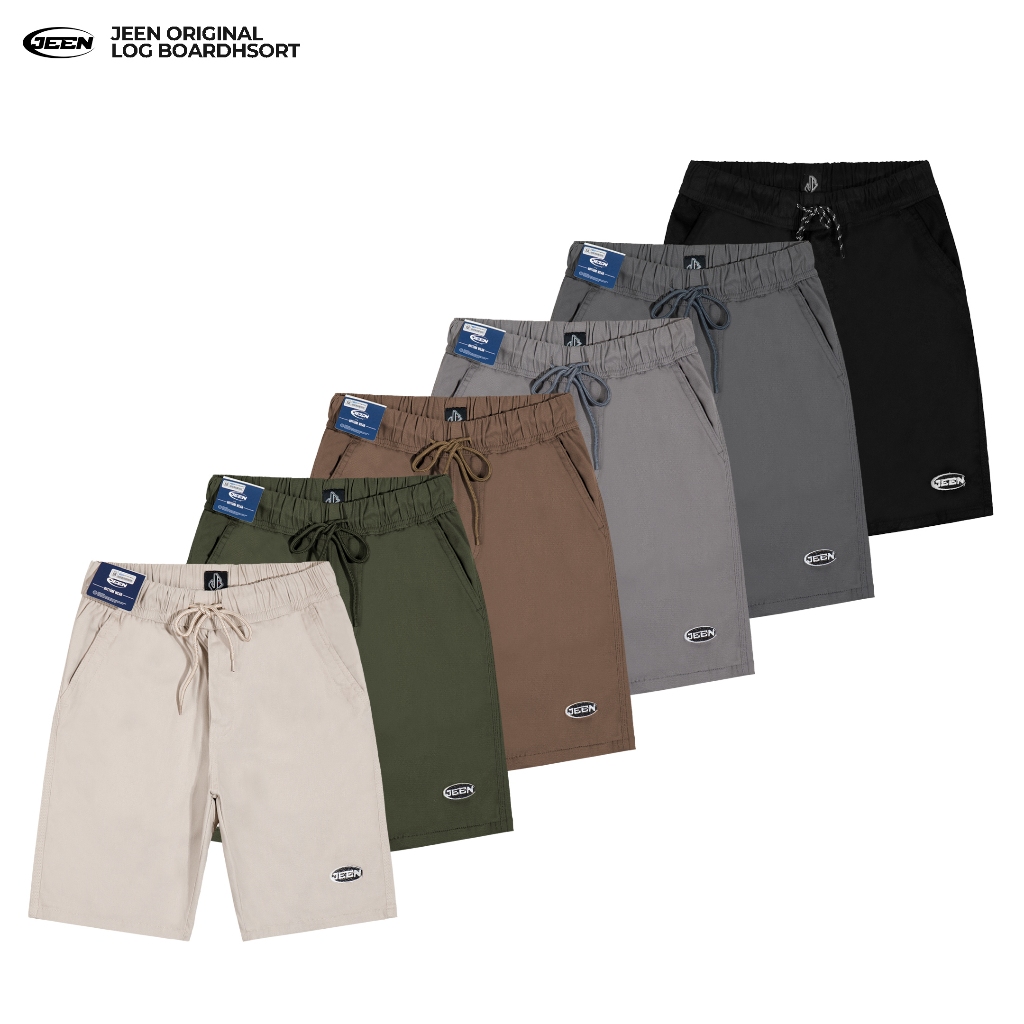 JEEN | Log Boardshort Kolor Pria / Celana Pendek Kolor Katun Twill