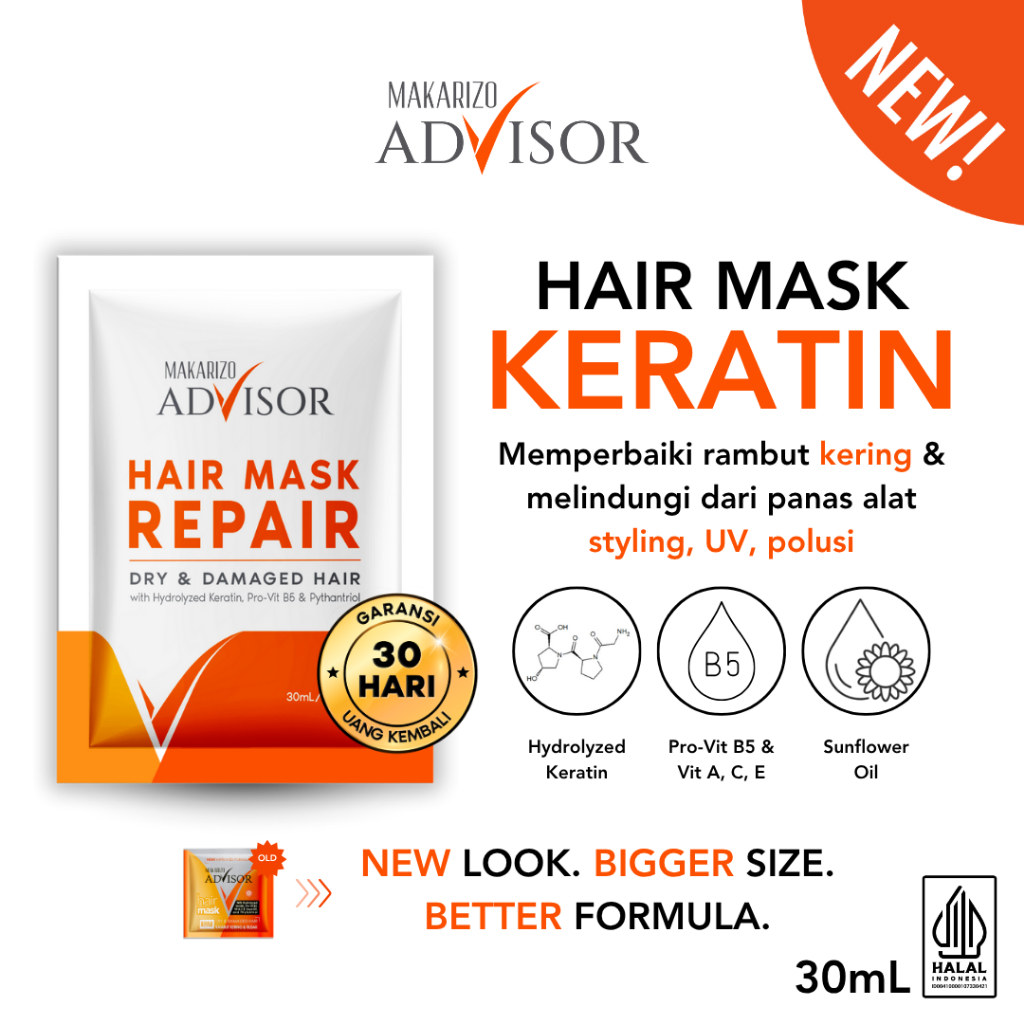 Makarizo Advisor Hair Repair Mask 15 mL & 30 mL - Masker Rambut / Hair Mask / Rambut Lembut