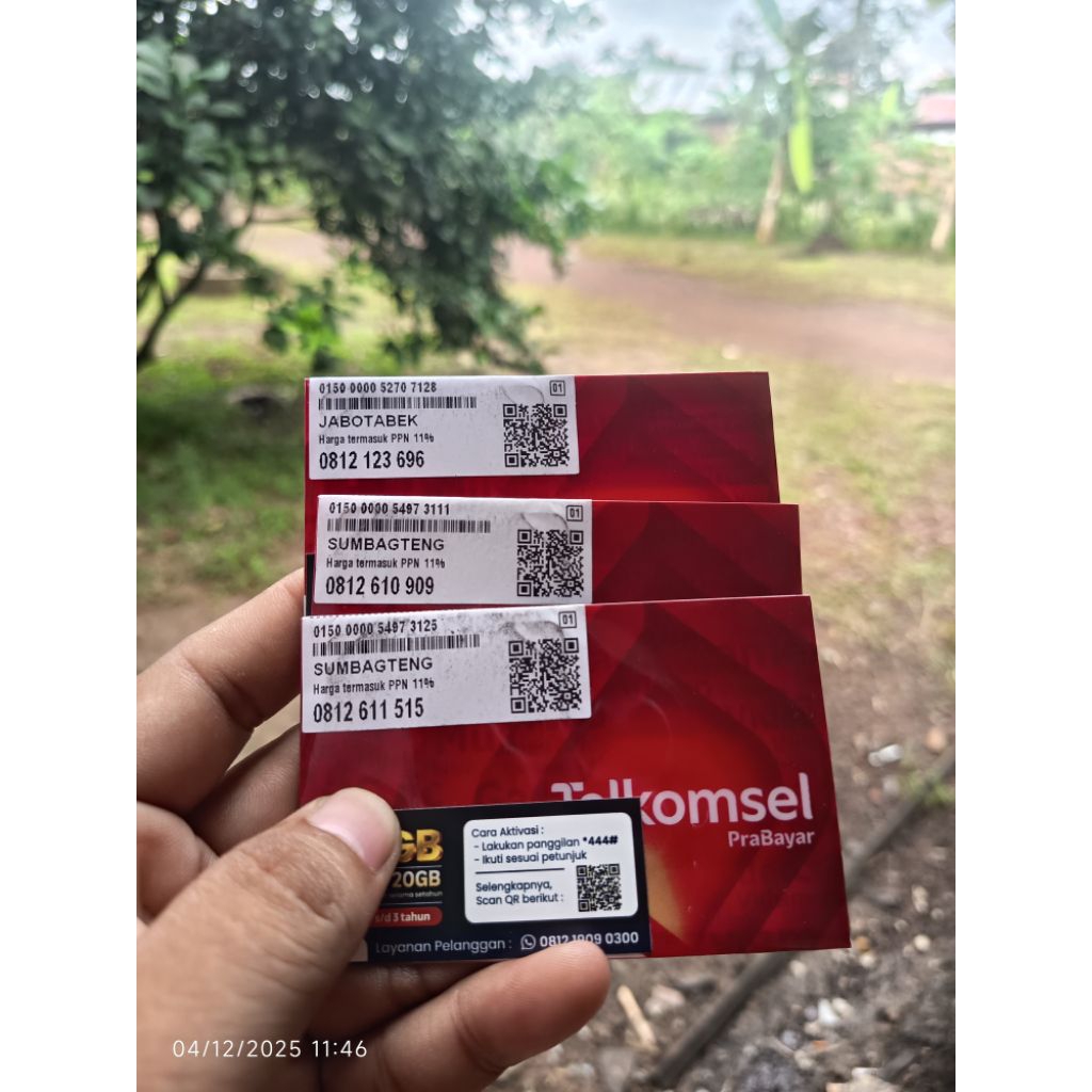 Nomor cantik Telkomsel 10 digit spesial masa aktif kartu 3 tahun bonus kuota 260gb