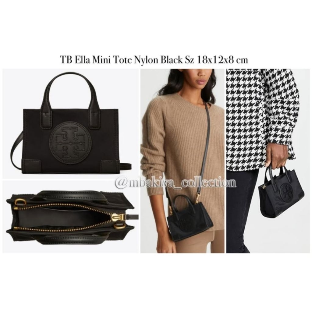 TB Ella Mini Tote Nylon Black
