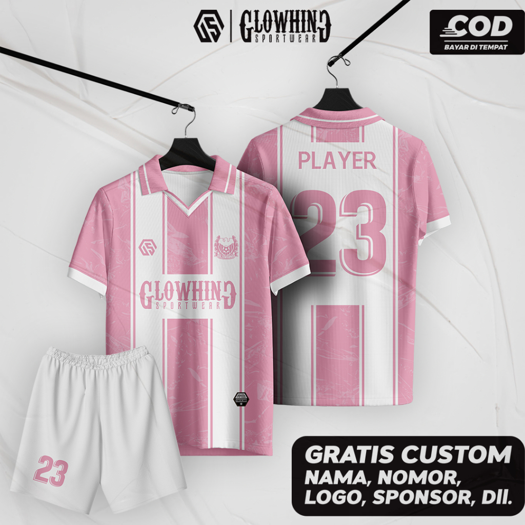 JERSEY FUTSAL PINK//JERSEY SEPAK BOLA PRINTING//JERSEY VOLLY PRINTING//JERSEY CUSTOM NAMA