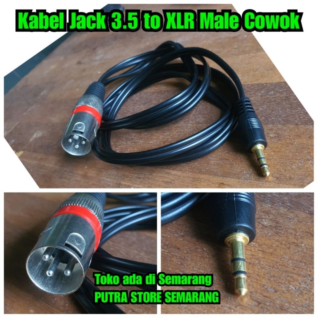 Kabel jack 3.5 to xlr male cowok Kabel mic jack kecil ke xlr 3 pin cowok male kabel mic jack kecil