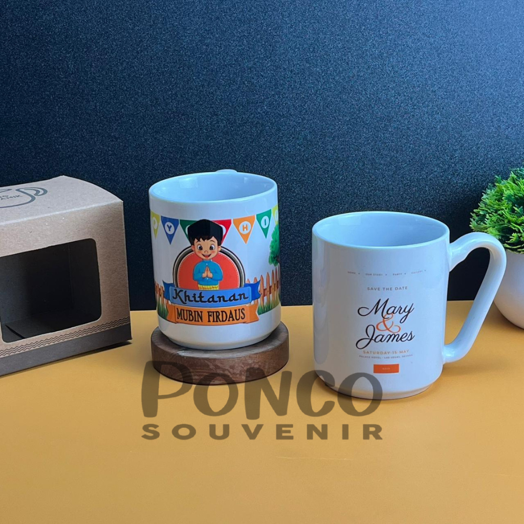 SABLON CUSTOM GAMBAR Gelas MUG Lokal Coating