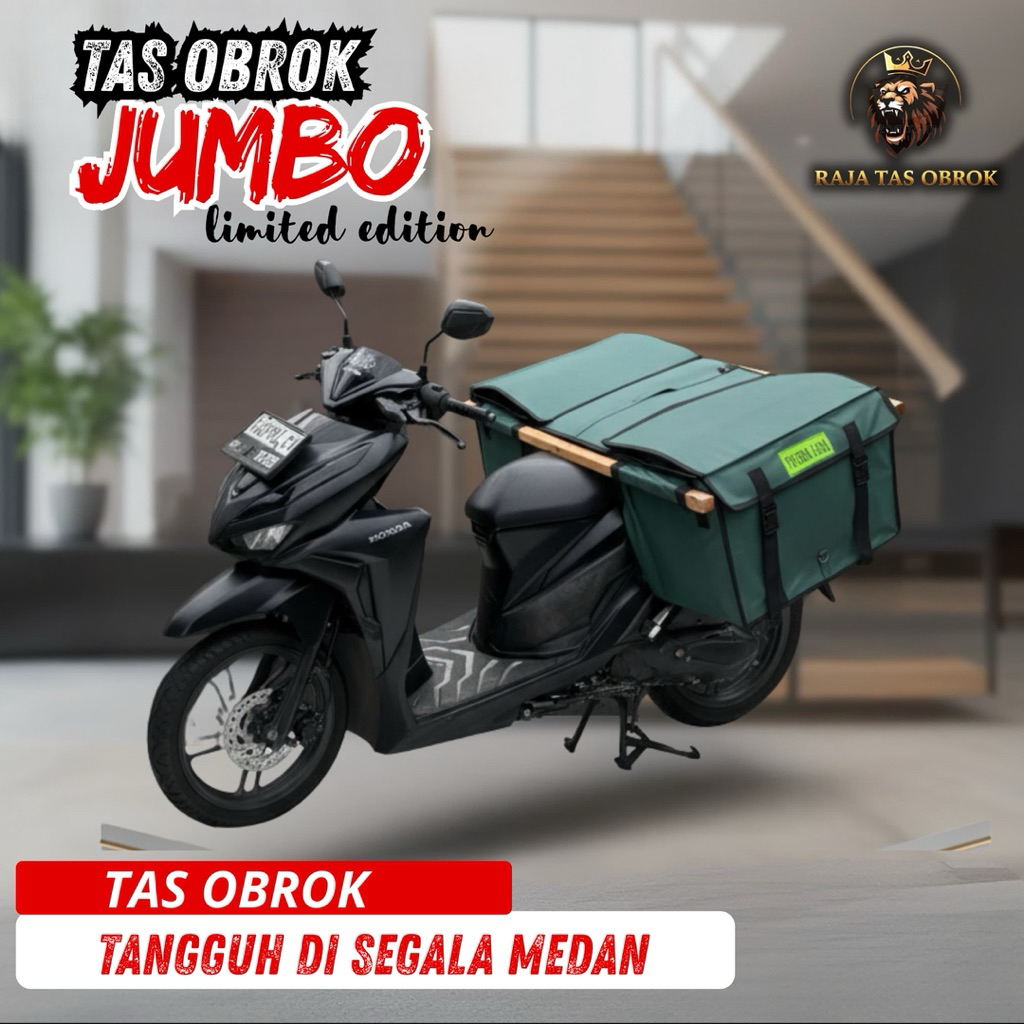 Tas Obrok Motor Kurir Jumbo Anti Air – Tas Kurir Lipat Kuat & Tahan Lama Bahan Tebal