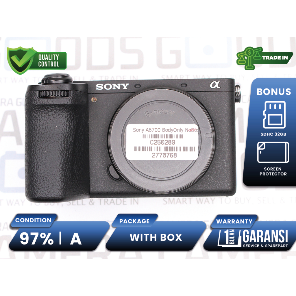 Kamera Sony A6700 Mirrorless APS-C Body Only Second Bekas Grade A / Sony ILCE-6700 - C250289