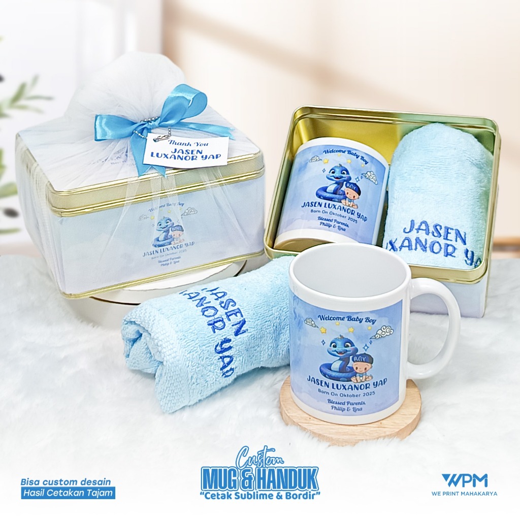 Souvenir mug,towel n kaleng