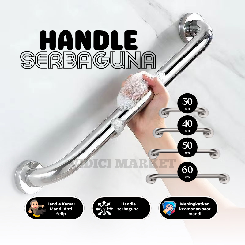 Handle Kamar Mandi Stainless – Gagang Pintu Kaca / Aluminium Anti Karat