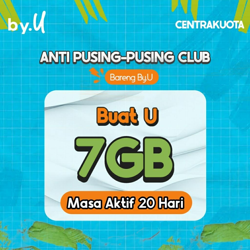 Paket Data By.U 7GB 20 Hari/Paket Data By.U Murah/Kuota Data By.u Harian