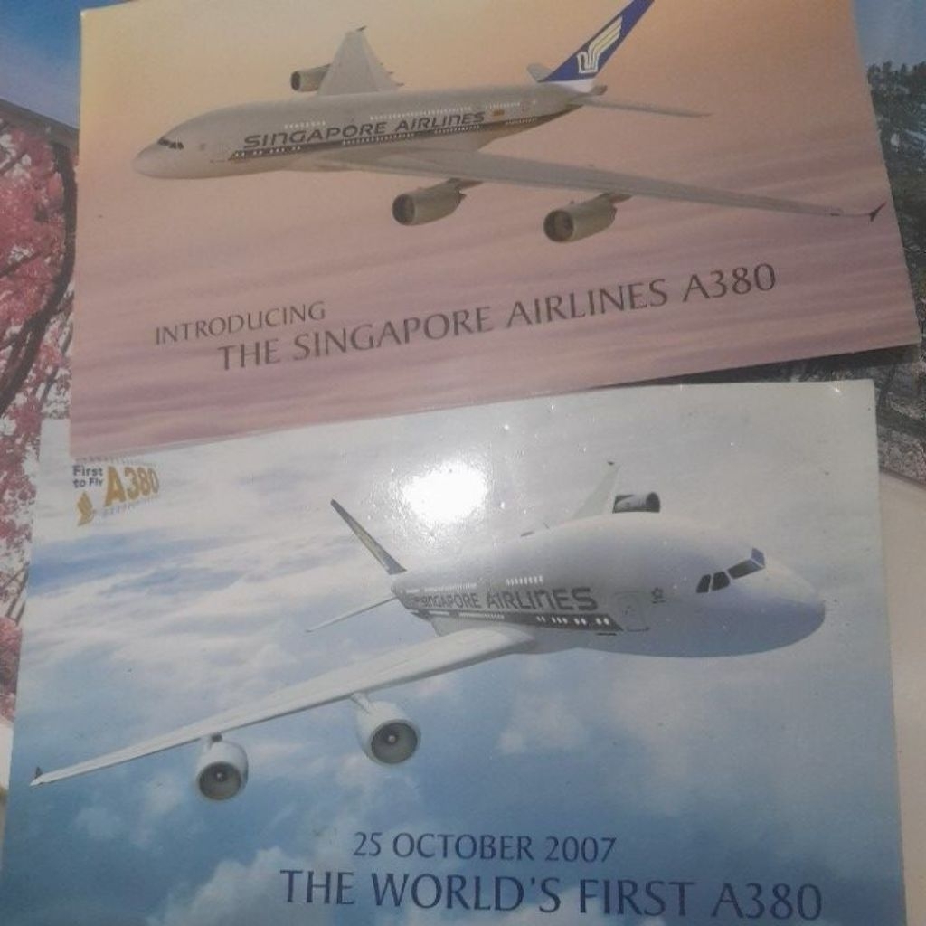 kartu pos singapore airlines 2 pcs blm.dipakai