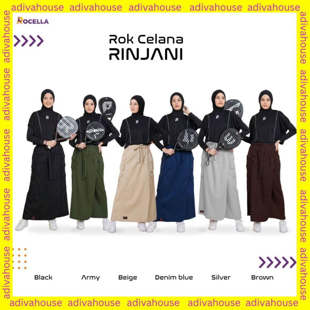 ROCELLA ROK CELANA RINJANI - ROK CELANA AMERICAN DRILL - ROK CELANA OLAHRAGA WANITA - ROK CELANA OUT