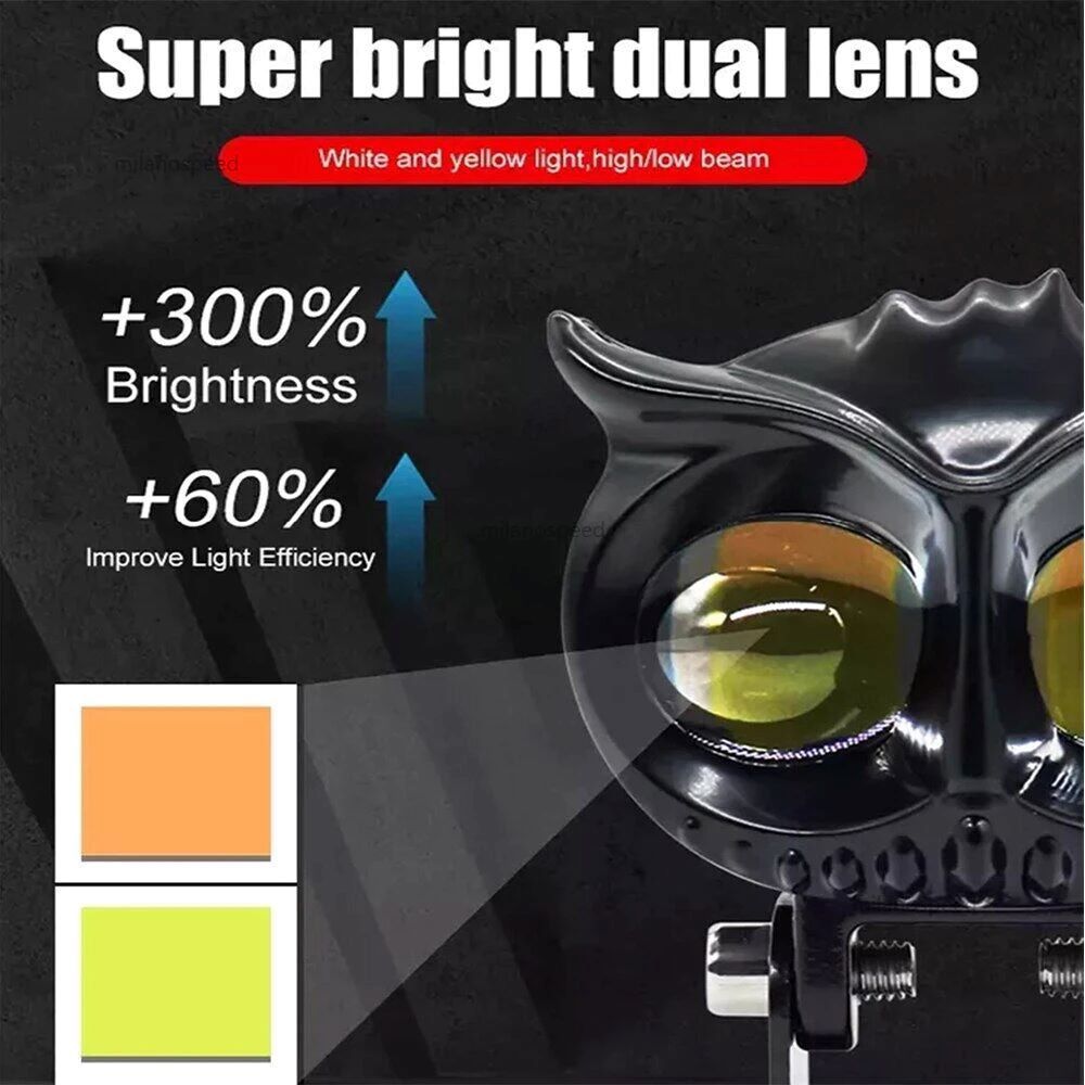 Lampu Tembak Motor Mobil /lampu Sorot Led/lampu Sorot Owl 2 Led Dc 12-24v 40w Cahaya Kuning-putih/la