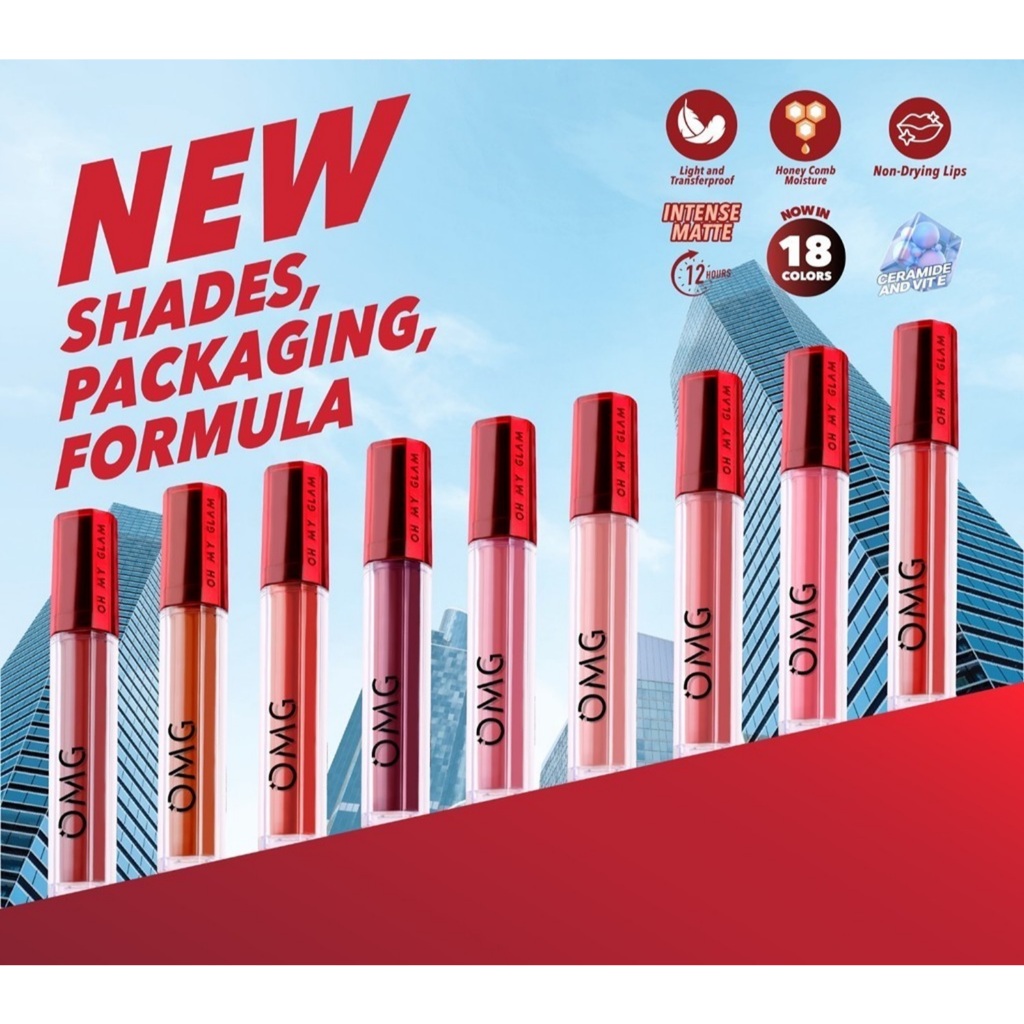 OMG OH MY GLAM Matte Kiss Lip Cream Lipstik Liptint in Tomato Mochi