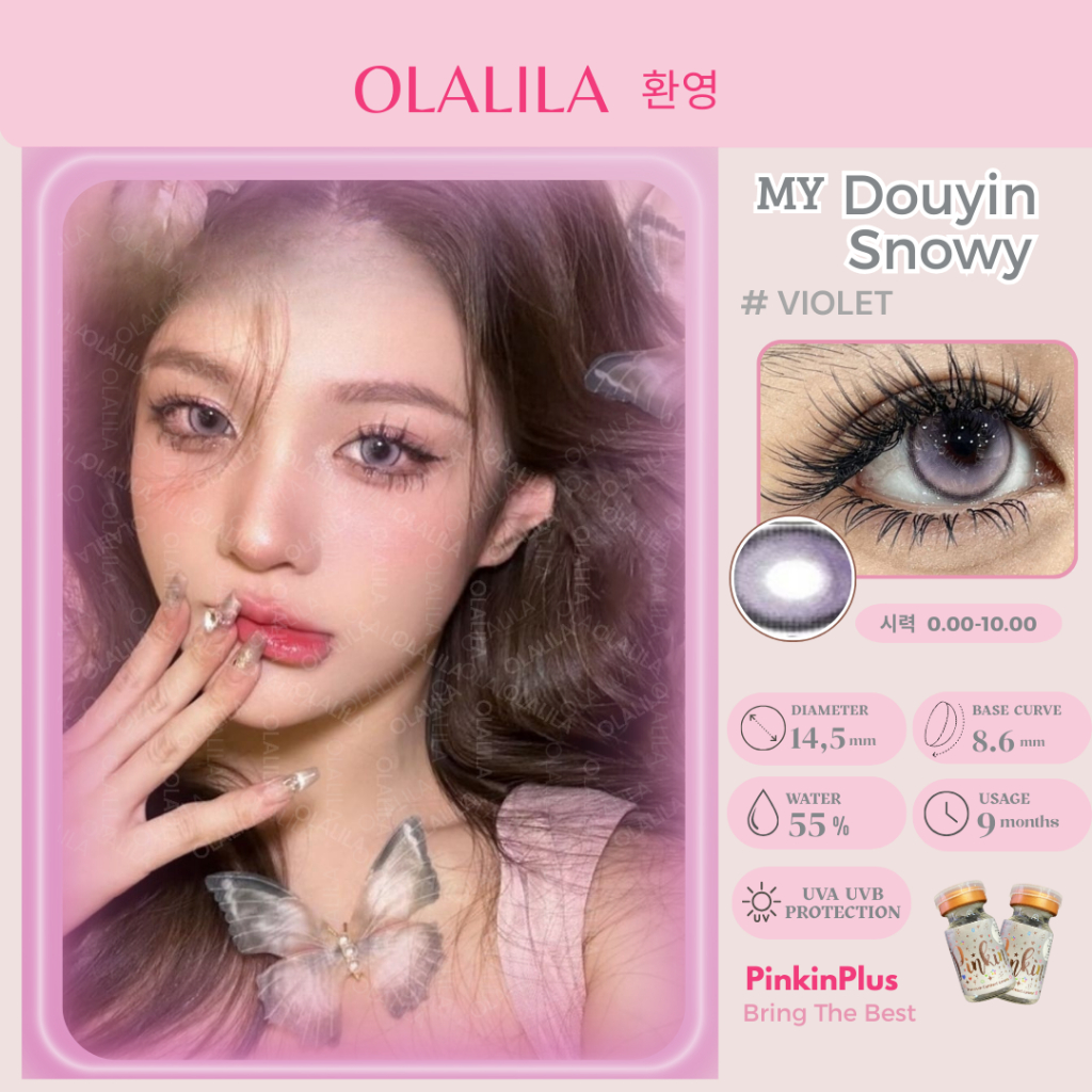 OLALILA Softlens My Douyin Snowy 14,5mm Violet Natural Lens Soflens Warna Ungu Soflenses Purple Sofl