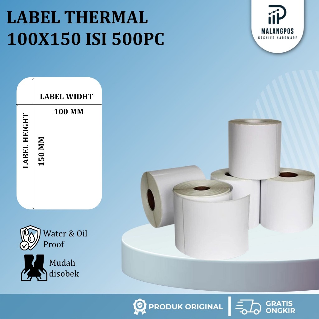 Kertas Stiker Label Barcode 100x150 isi 500 Kertas Sticker Thermal A6 Resi Olshop JNE JNT Shopee