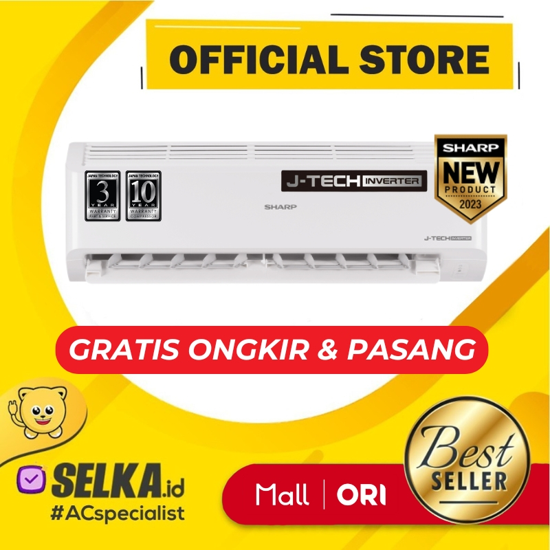 AC SHARP AH-X10BEY + PASANG AC SPLIT 1 PK INVERTER GARUDA