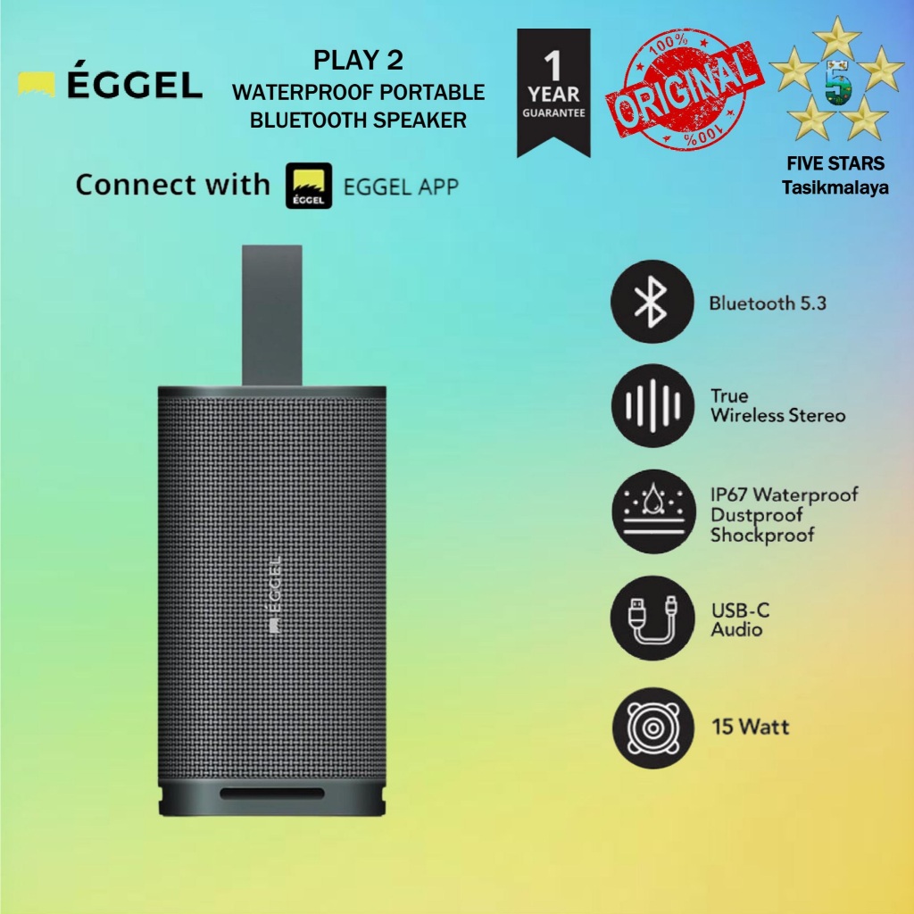 EGGEL Play 2 - Waterproof Portable Bluetooth Speaker