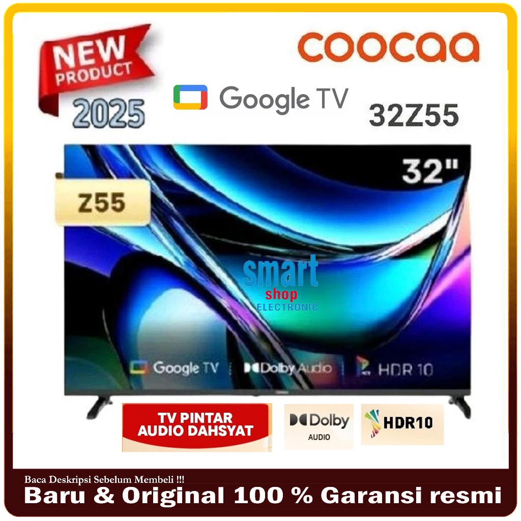 COOCAA TV 32 inch Z55 - Google TV - Eye Care 5.0 - Find My Remote - Voice Control - 32Z55