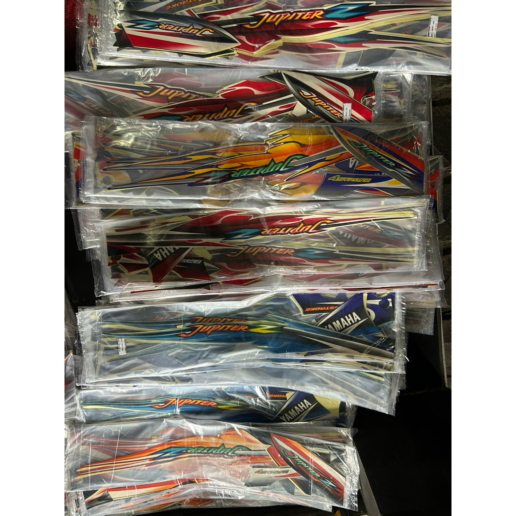 STRIPING STIKER JUPITER Z 2005 OREN ORANGE HITAM