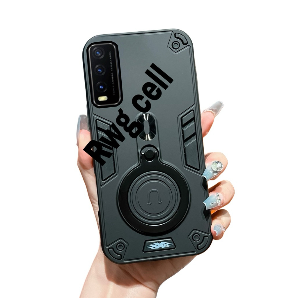 Case Hp Vivo Y20 Y20S Y20i Y12S Y20s (G) Y20sG HardCase Ring Armor Robot Case Kickstand Hybrid
