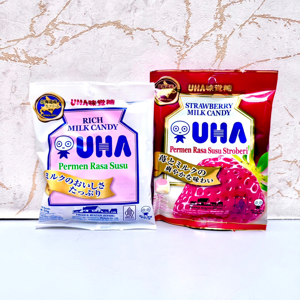 UHA Milk Candy Permen Susu Jepang Rich Milk Strawberry Matcha