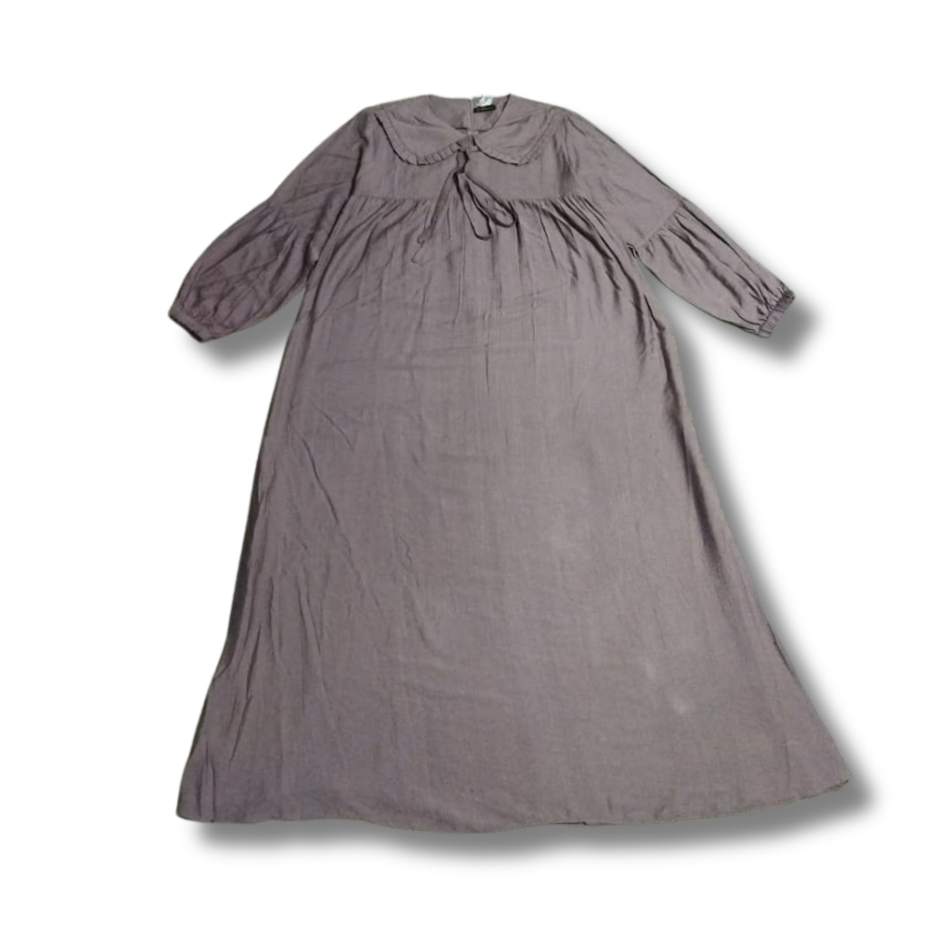 Pakaian Gamis Wanita Dewasa Abu-abu Polos All Size