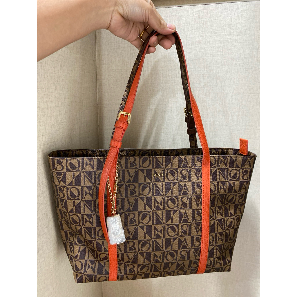 TAS BONIA ORIGINAL TOTE BAG LIS ORANYE