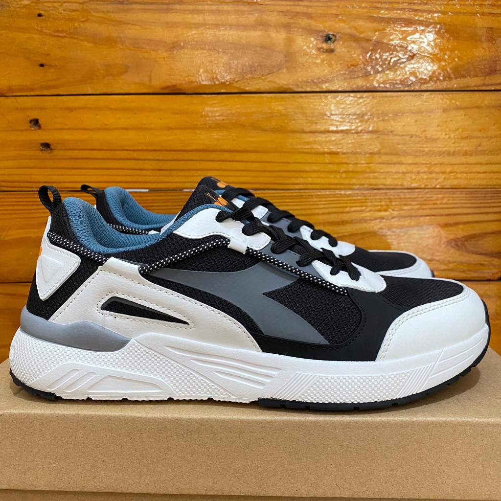 SEPATU DIADORA PRIA DIADORA NIZAR BLACK WHITE SNEAKER ORIGINAL SPORTY RUNNING COD ORIGINAL
