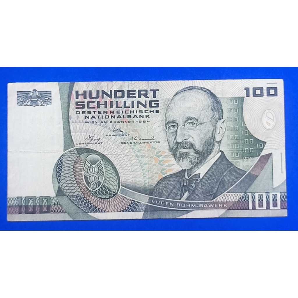 UANG KERTAS AUSTRIA 100 SCHILLING