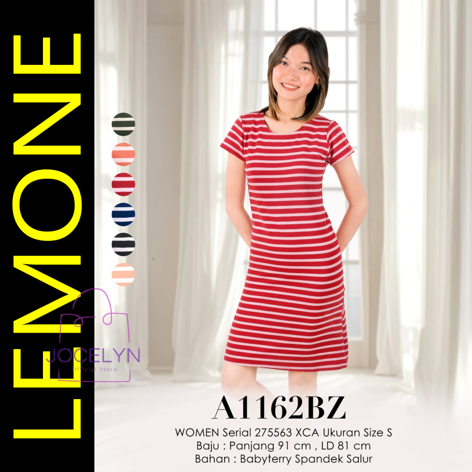 LEMONE BabyTerry Spandek 1162BZ Mini Dress Daster size S Babydoll santai minimalis Lengan Pendek mot