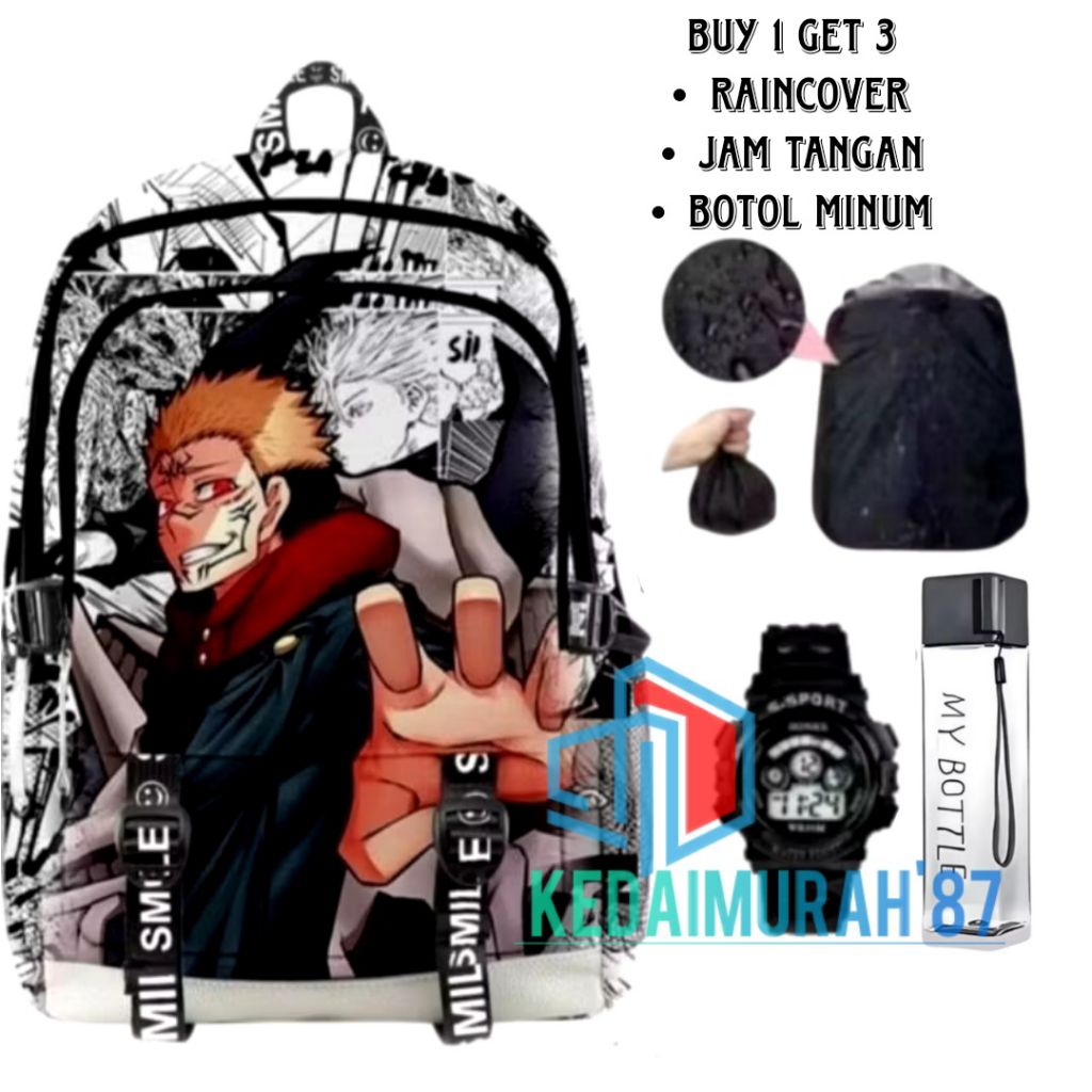 Tas Ransel Anak SD SMP Karakter Anime Tas Sekolah Anak Laki-laki Tas Ransel