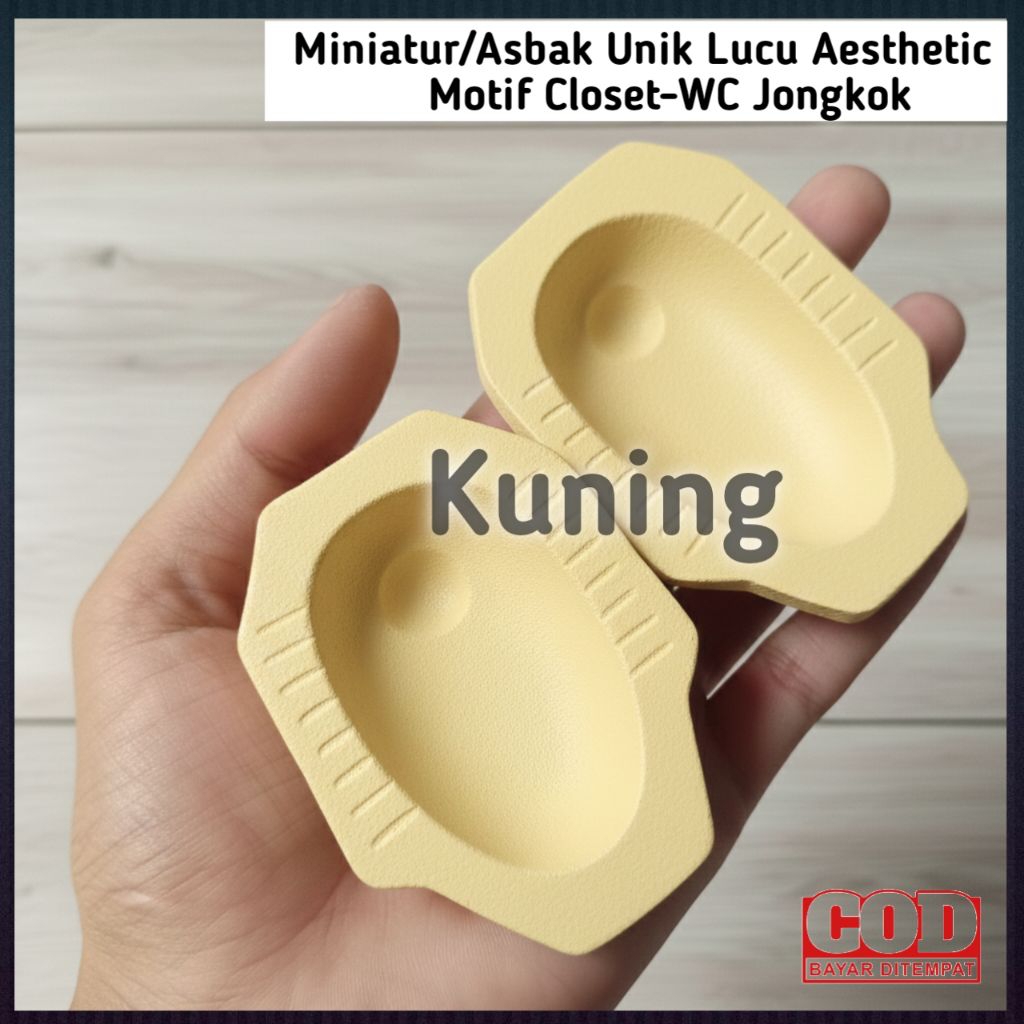 Miniatur/Asbak Unik Lucu Motif Closet-WC Jongkok Kuning