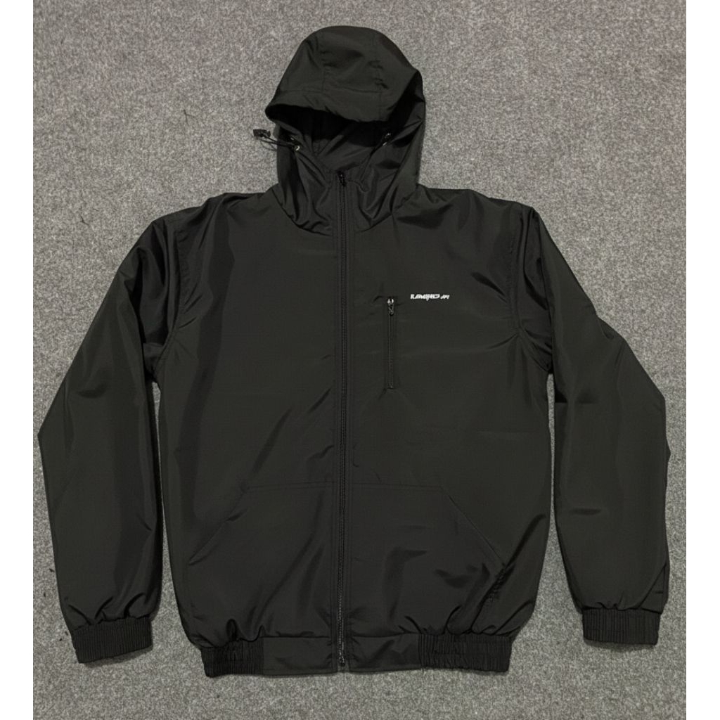 Jaket Tracktop Parasut Black hitam parasut tracktop murah bahan premium