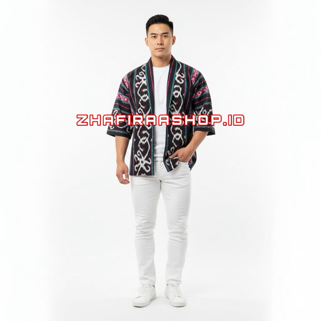 {Zhafiraashop.id} Blazer Pria Tenun Oversize