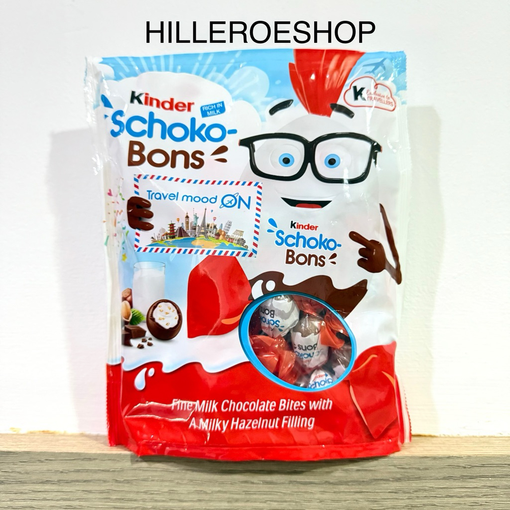 COKLAT KINDER SCHOKOBONS 320GR FINE MILK CHOCOLATE HAZELNUT FILLING COKELAT KINDER SCHOKO-BONS IMPOR