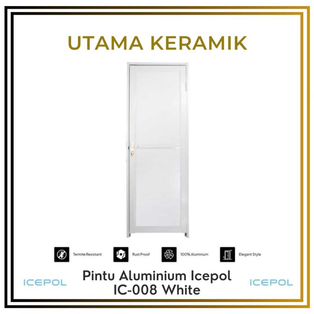 Pintu Aluminium Icepol IC 008 White - Pintu Aluminium 70x200 White