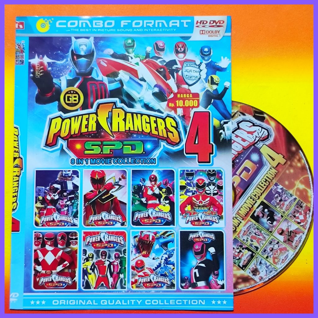 Kaset Film Kartun Anak Koleksi Power Rangers SPD Vol.4 Terbaru Bahasa Indonesia 8in1