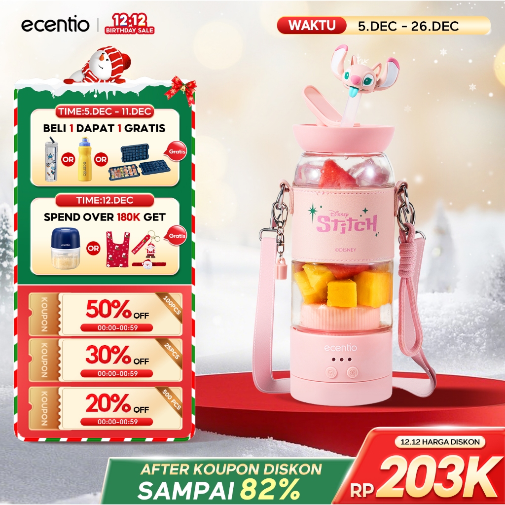 ecentio&Disney blender portable kapsul 500ml juicer buah tanpa ampas 18 Pisau blender Dengan Tali Ba