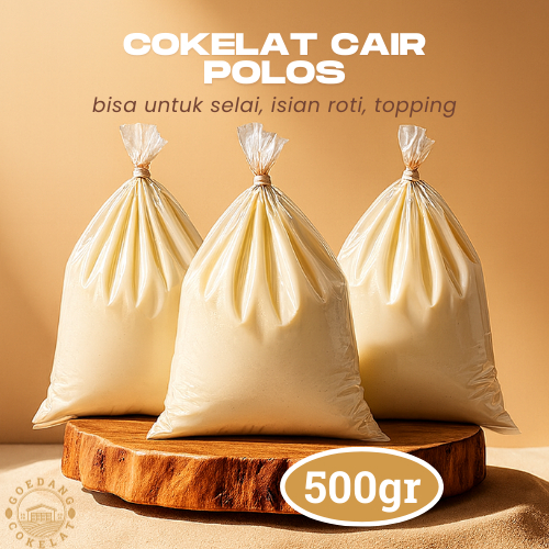 Goedang Cokelat | Coklat Cair POLOS VANILLA 500gr | Serbaguna, lezat, manis dan lembut | cocok untuk