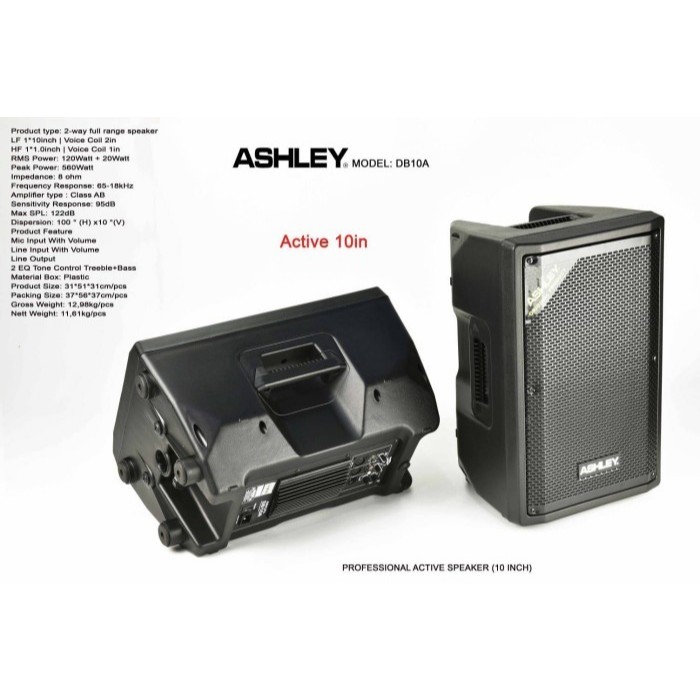 Ashley DB10A Speaker Aktif 10 Inch Bluetooth 120W