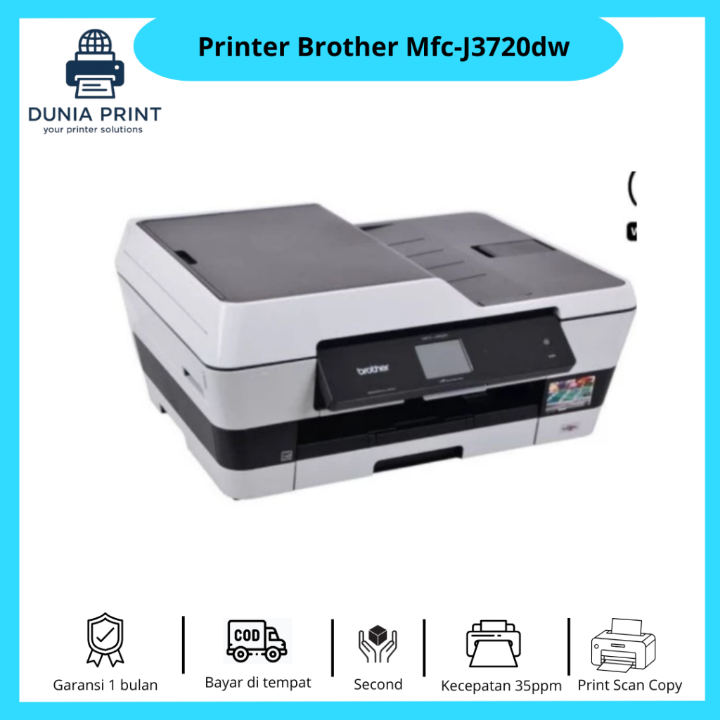 Printer Brother Mfc-J3720dw bekas scan copy a3 warna