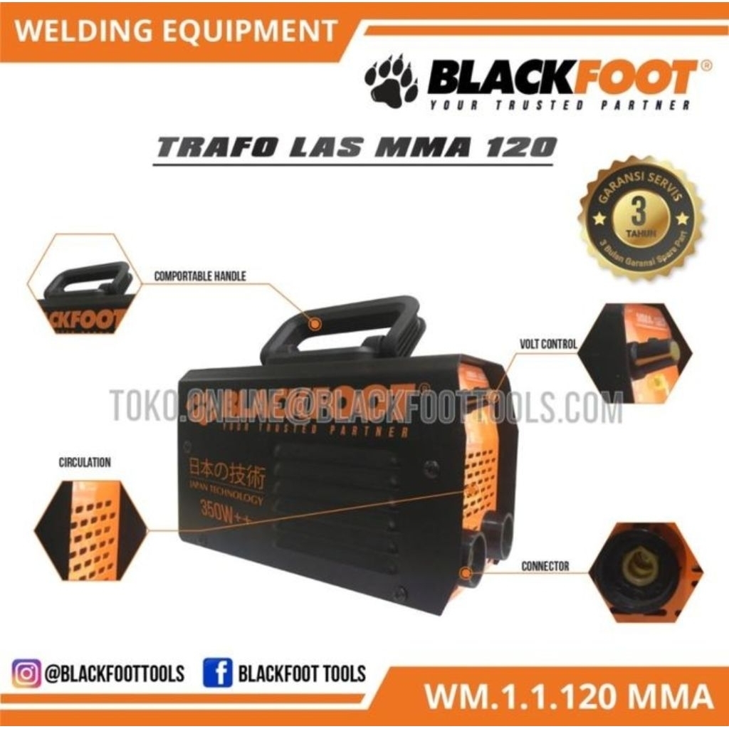 BLACKFOOT MESIN LAS 350W 120A PORTABLE